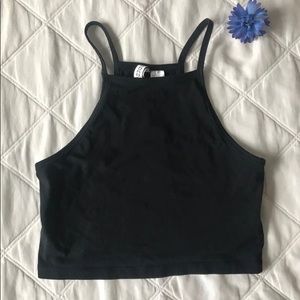 H&M Divided Basic Black Crop Tank Top